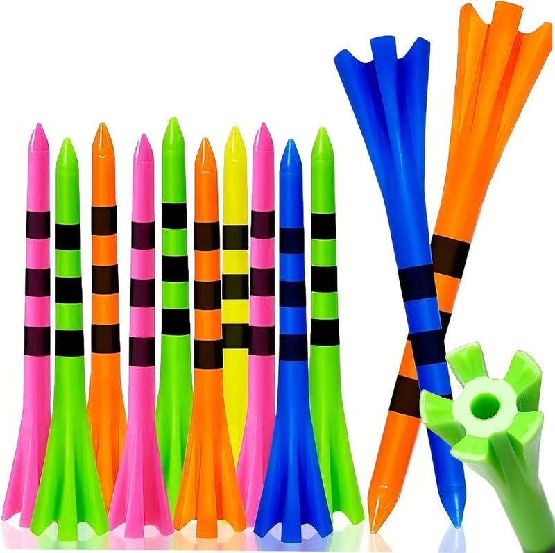 SWINGTEK 120 Pack Plastic Golf Tees,Contain 100 pcs 3-1/4 Inch Unbreakable Long Tees and 20 Short Tees,Mixed Color,Frictional Resistance Reduction - Image 1